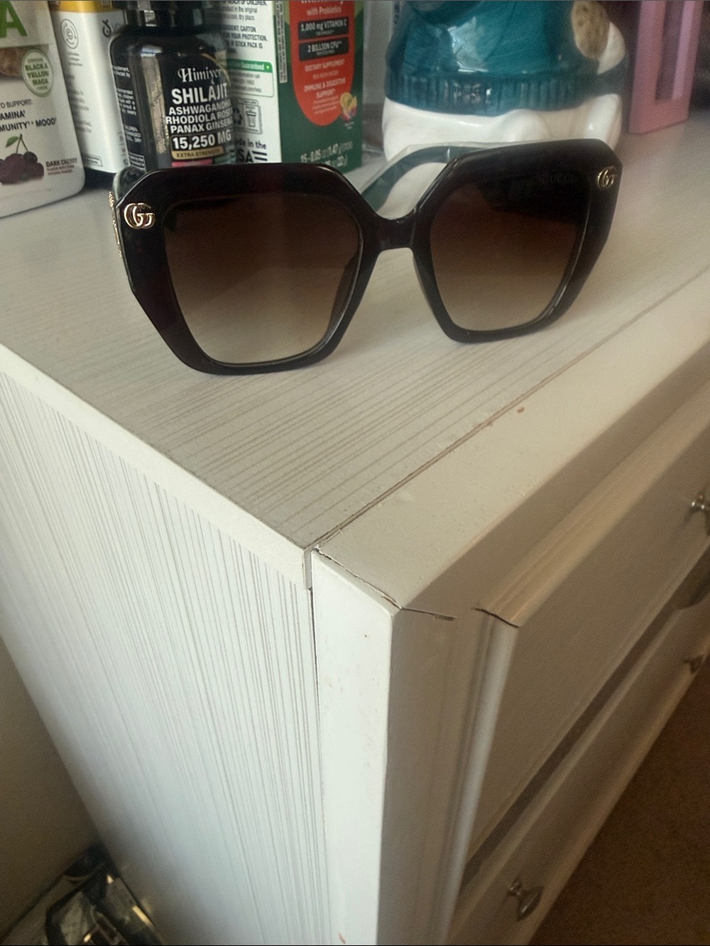 Gucci Brown Gradient Oversized Square Sunglasses